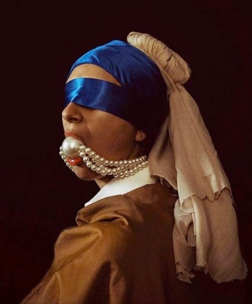 501x604, 38 Kb / девушка с жемчужной серёжкой, Ян Вермеер, повязка, кляп, шар