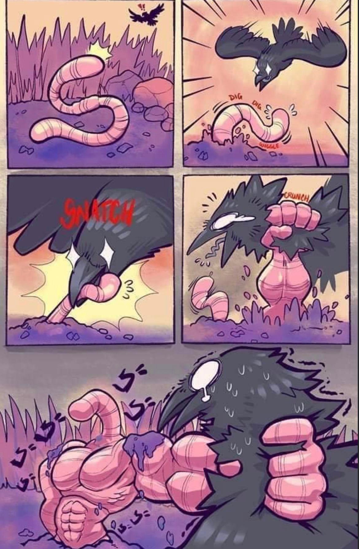 1170x1785, 468 Kb / земля, червяк, птица, кулак, горло