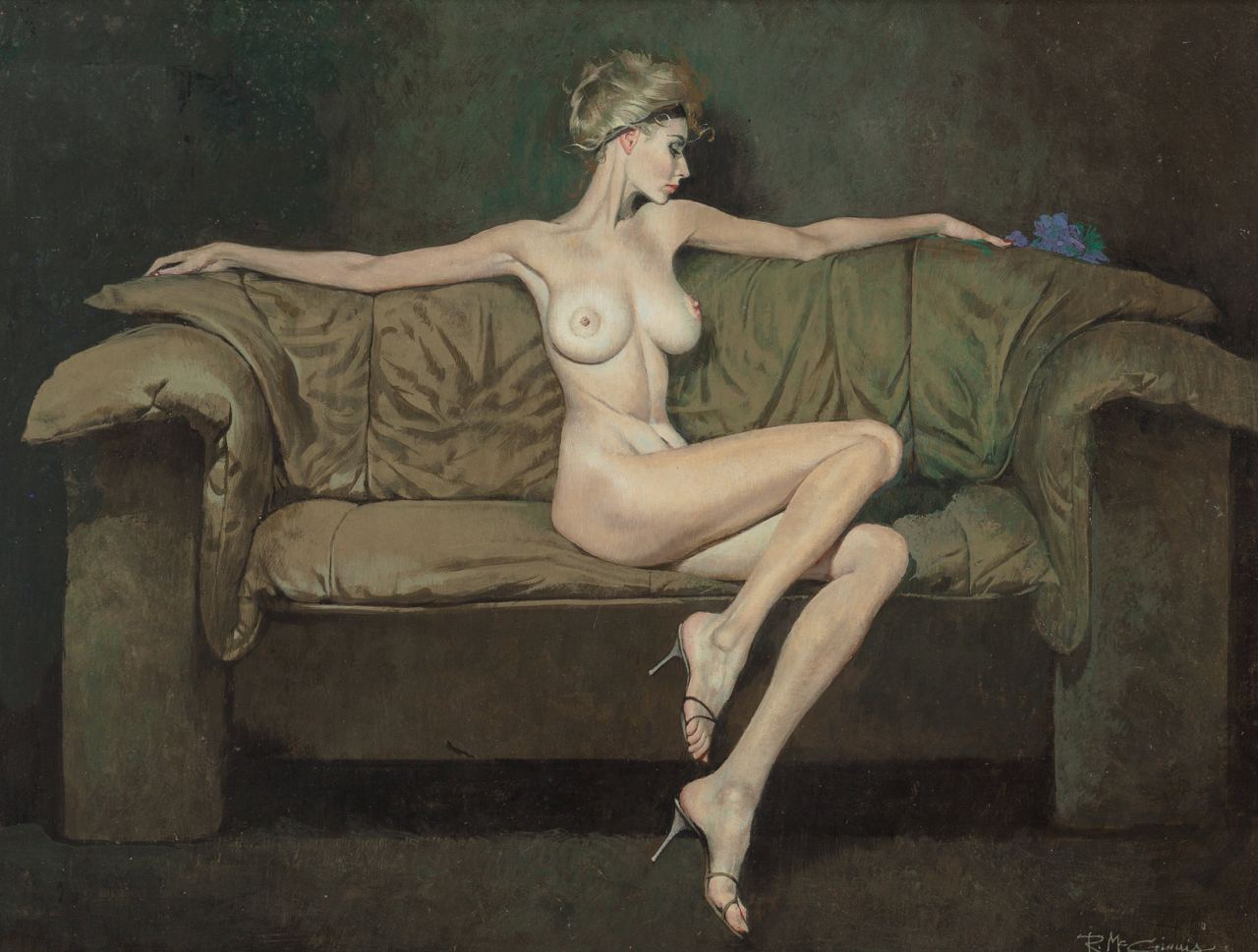 1280x969, 128 Kb / Robert McGinnis, диван, блондинка