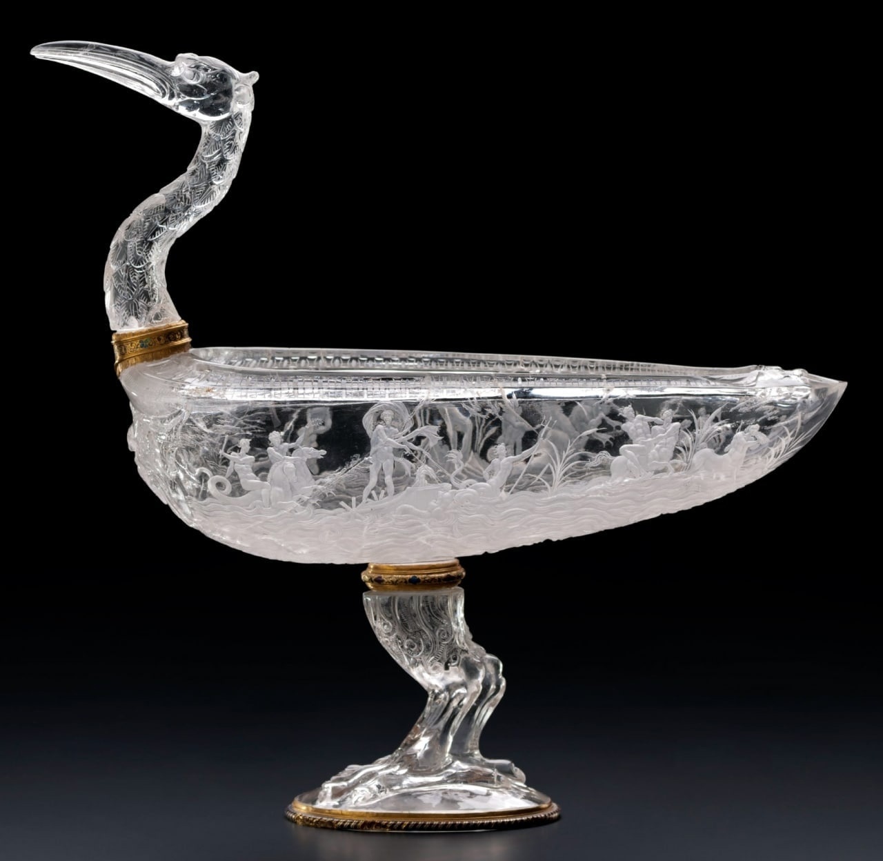 1280x1248, 198 Kb / чаша, хрусталь, цапля