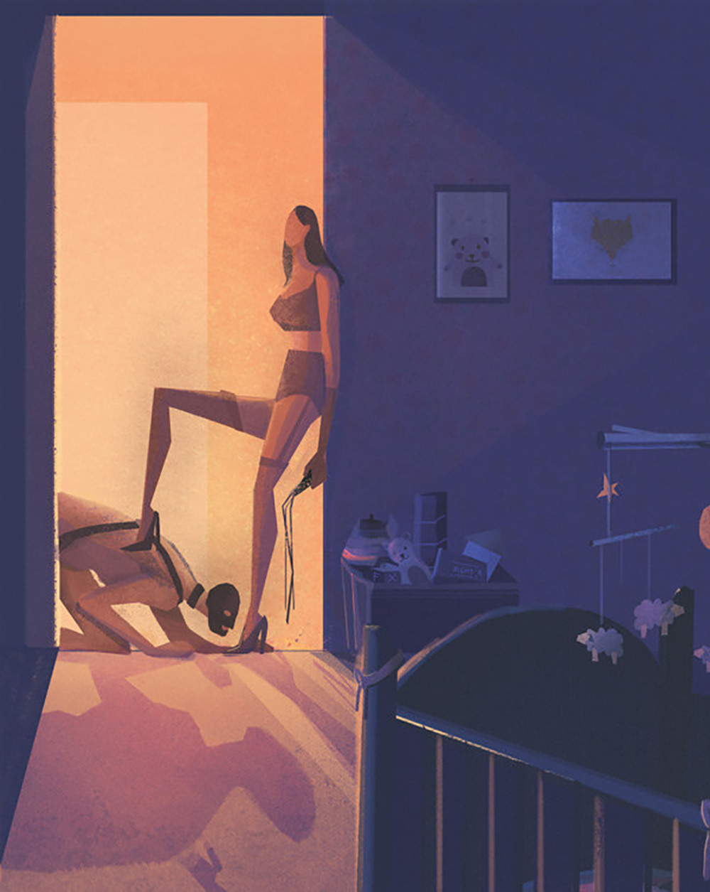 1000x1255, 172 Kb / Marianna Tomaselli, детская, BDSM, плетка, маска, заяц