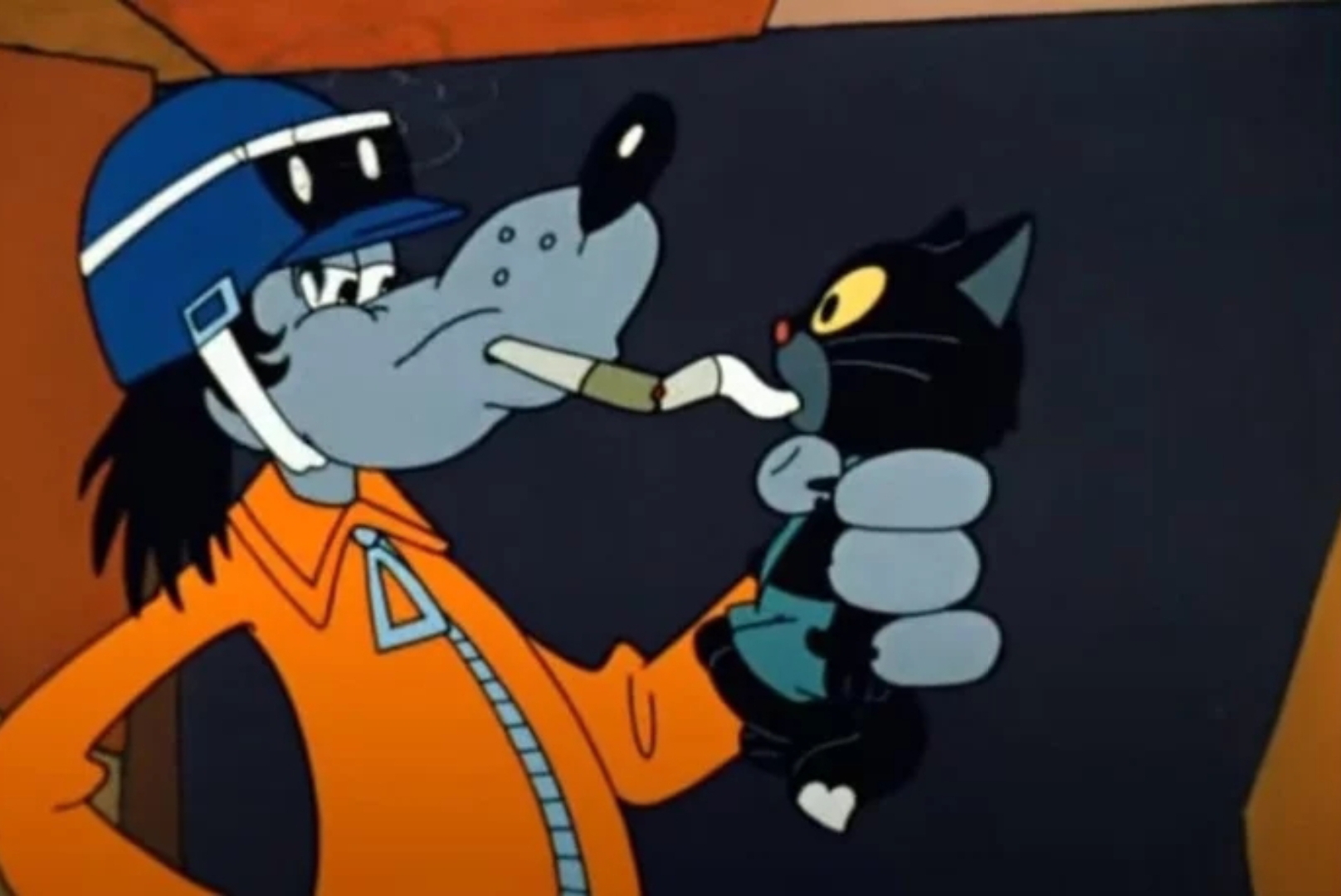 1616x1080, 412 Kb / Ну погоди, волк, кот, папироса