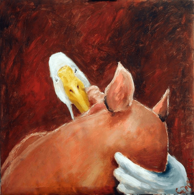 800x802, 355 Kb / гусь, свинья, товарищ, рисунок