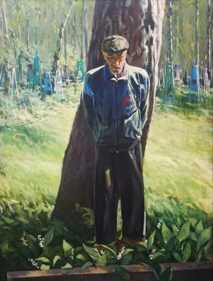 720x952, 186 Kb / могила, мама, кладбище, дерево, кепка, олимпийка, картина, ландыши, картина, Юлия Трубина