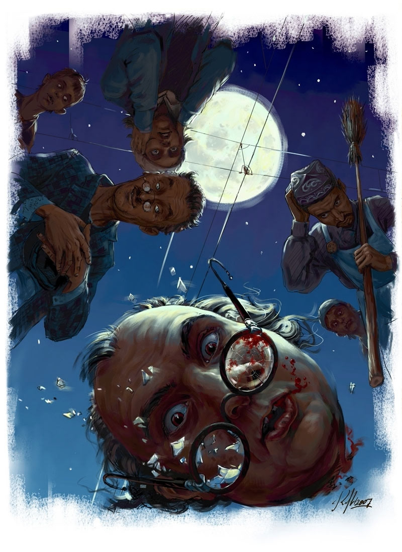 800x1098, 218 Kb / очки, метла, тюбетейка, луна, рисунок, Мастер и Маргарита, Берлиоз