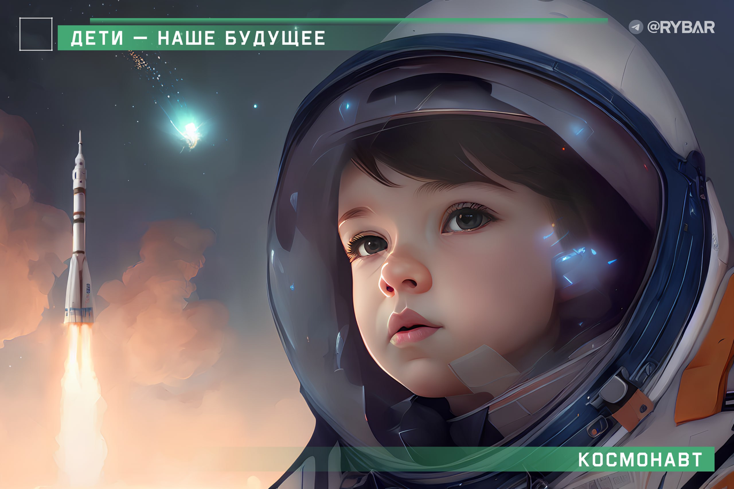 2560x1706, 306 Kb / 1 июня, ребёнок, скафандр, ракета, rybar