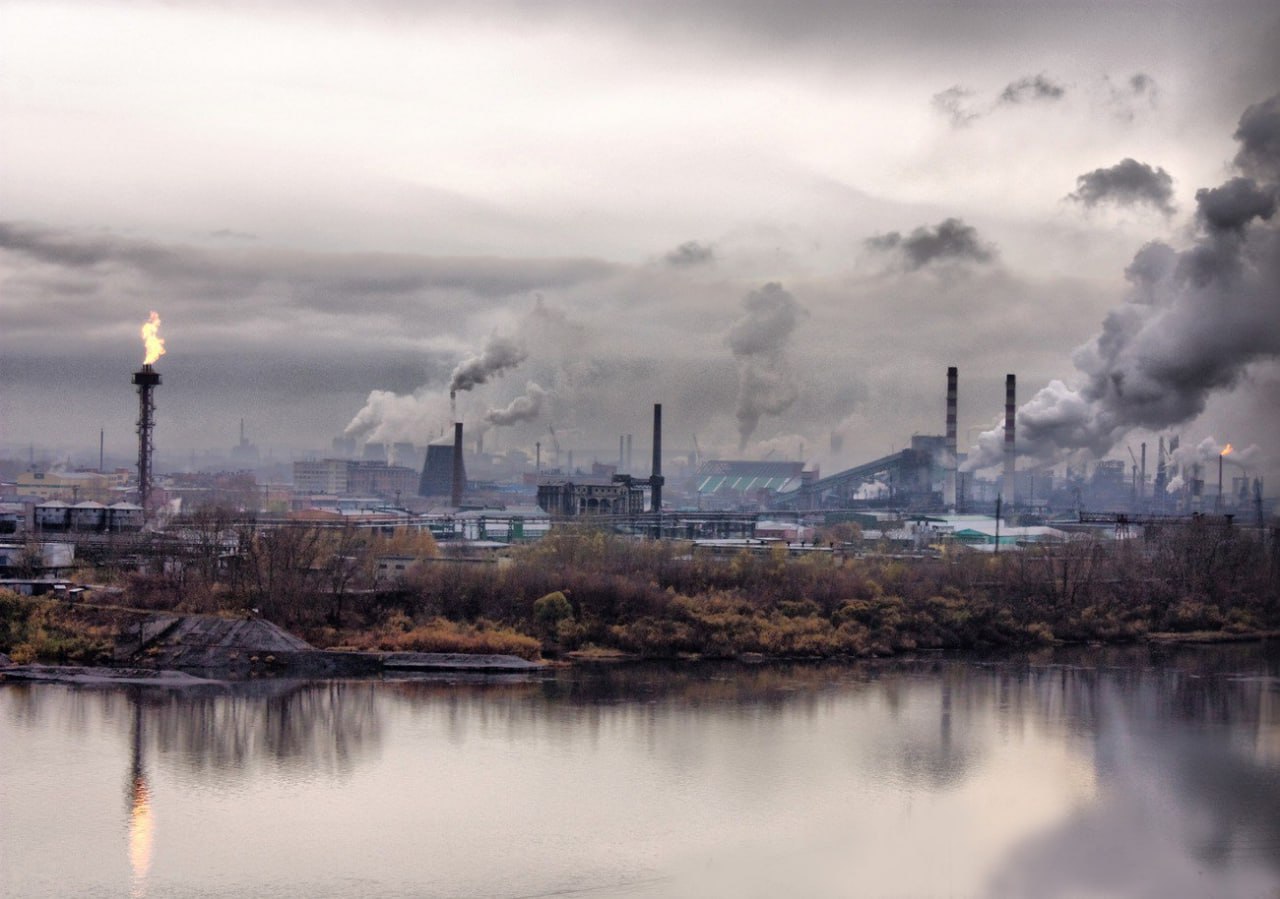 1280x899, 137 Kb / Кемерово, дым, труба, факел, пейзаж, озеро, облака