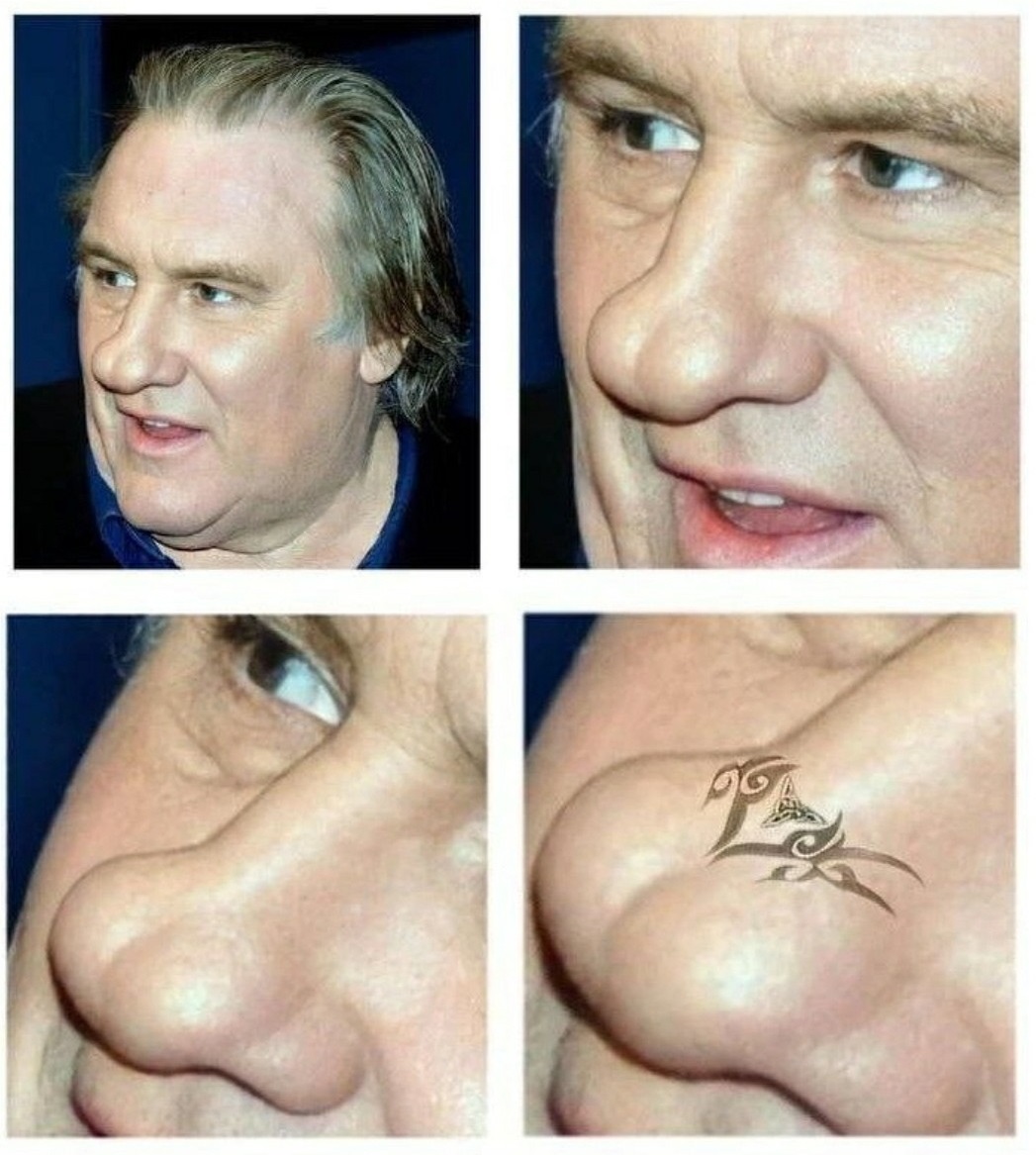 1047x1167, 246 Kb / Жерар Депардье, нос, попа, тату