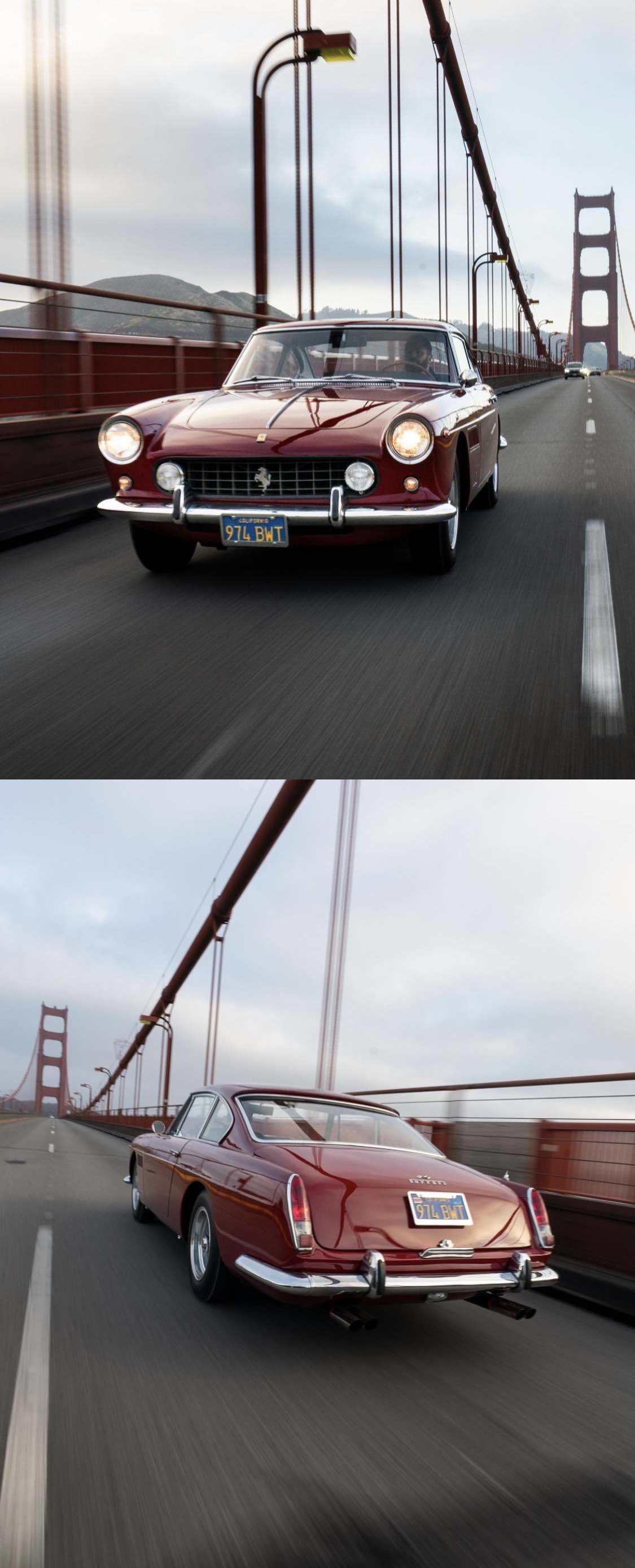 1125x2776, 376 Kb / автомобиль, классика, ретро, мост, golden gate, Ferrari
