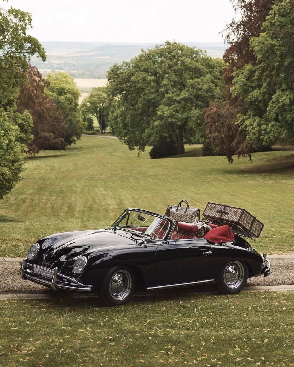 1125x1404, 241 Kb / автомобиль, классика, ретро, чемодан, сумка, кабриолет, Porsche