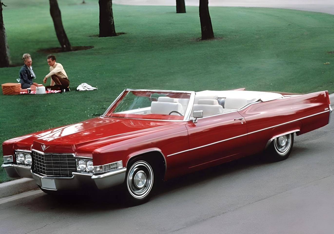 1371x960, 149 Kb / автомобиль, классика, ретро, Cadillac, кабриолет, красный, купе