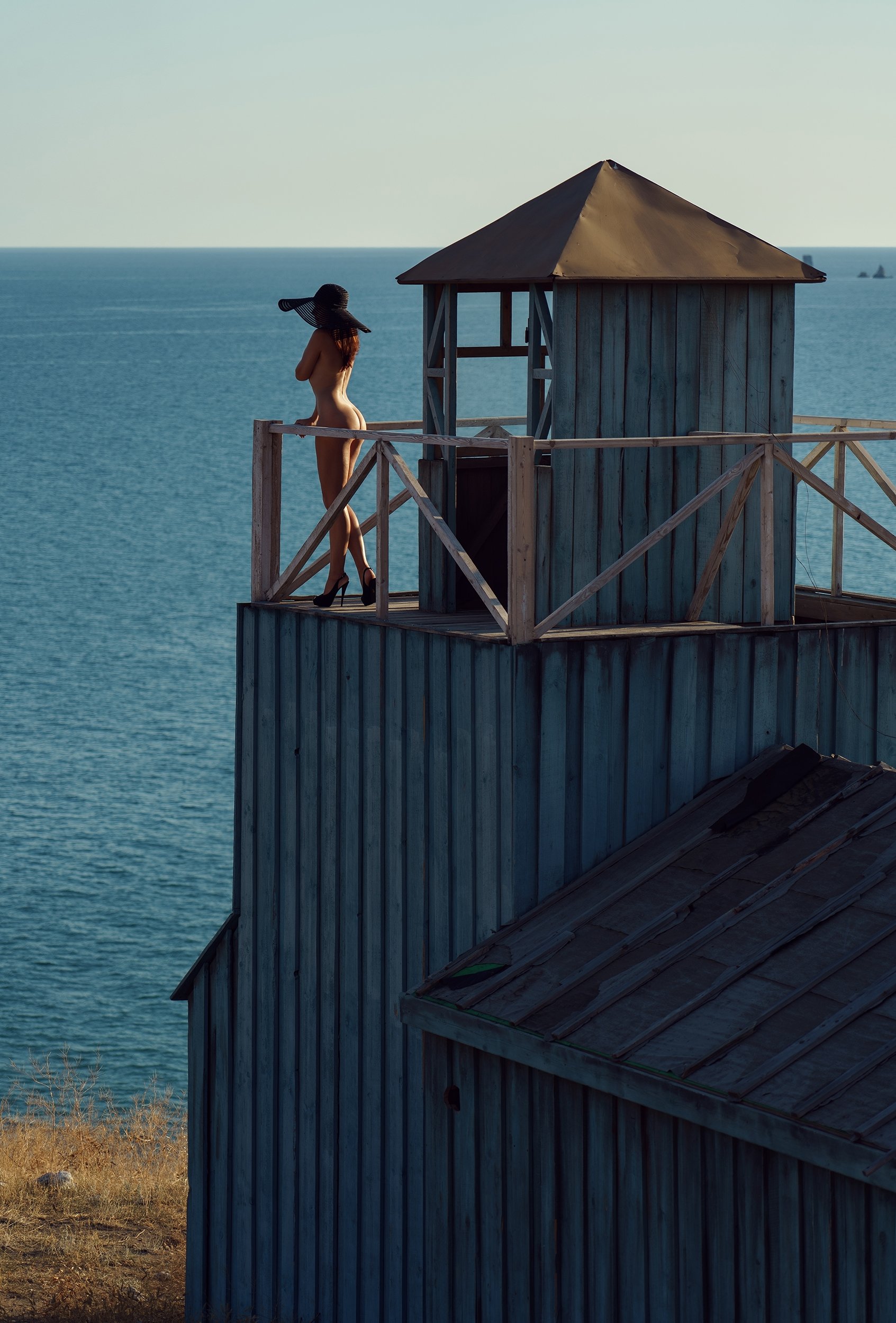 1693x2500, 554 Kb / шляпа, туфли, вода, будка, крыша, железная, ржавая, смотрит