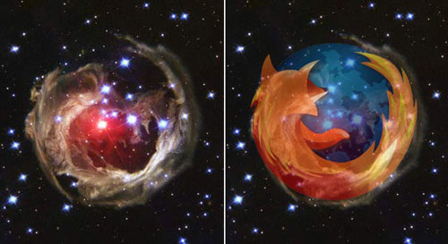 500x273, 52 Kb / V838 Monocerotis, Хаббл, звезда, FireFox