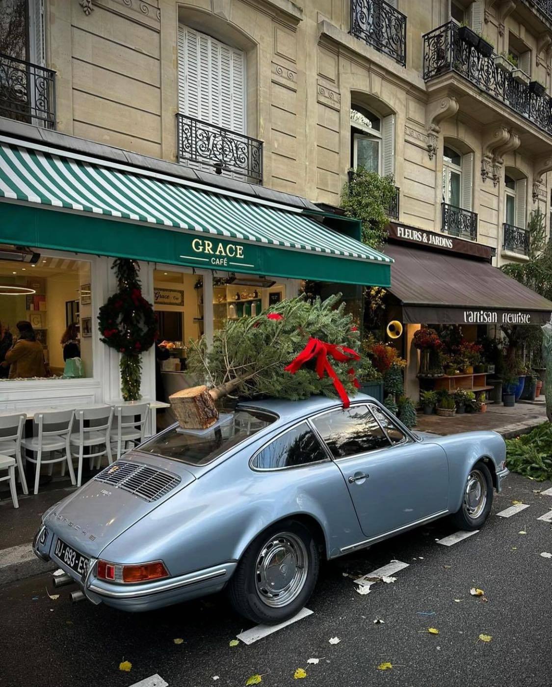 1125x1399, 274 Kb / автомобиль, классика, ретро, Porsche, елка