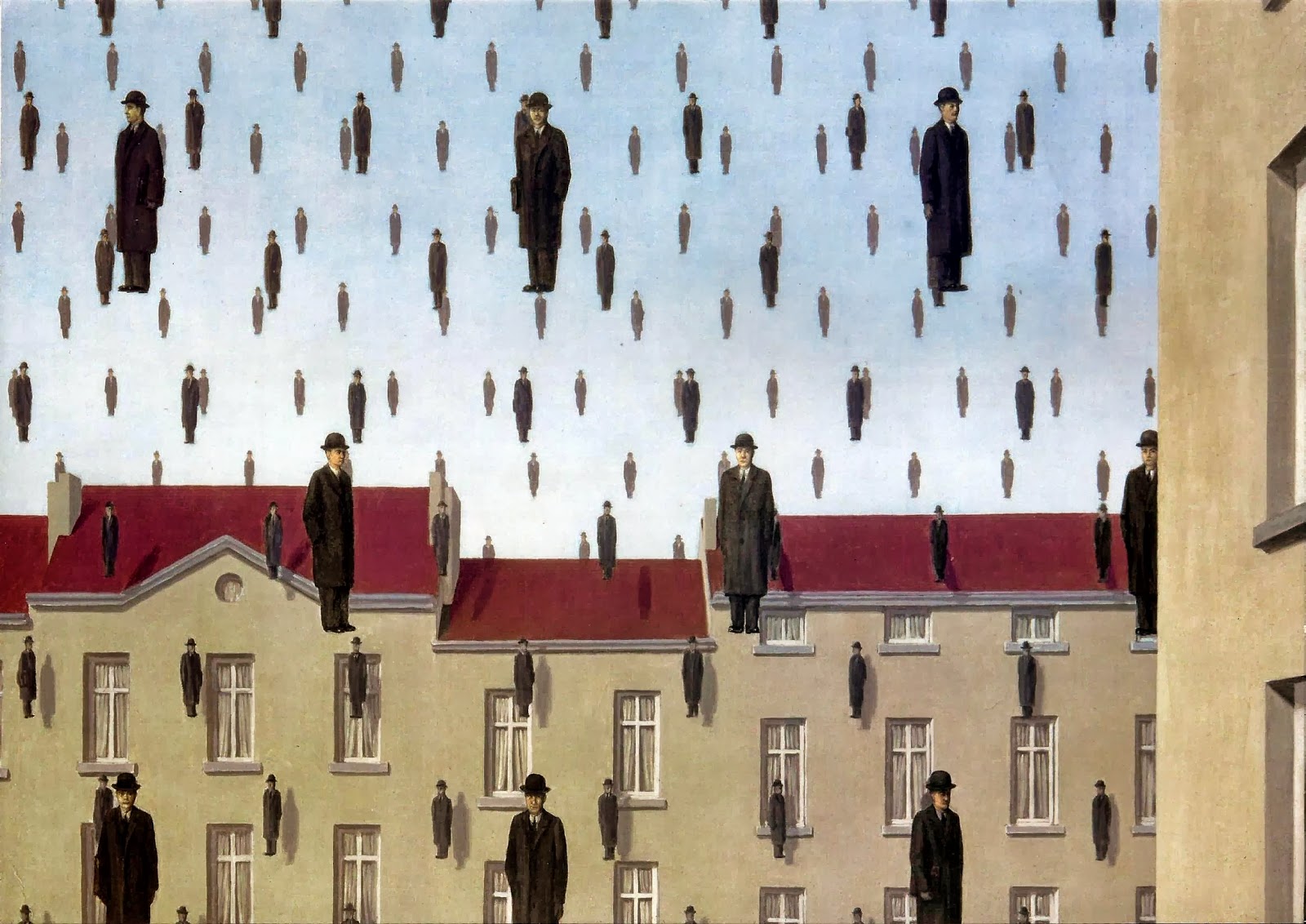 1600x1132, 307 Kb / Rene Magritte, golconda, Голконда, картина