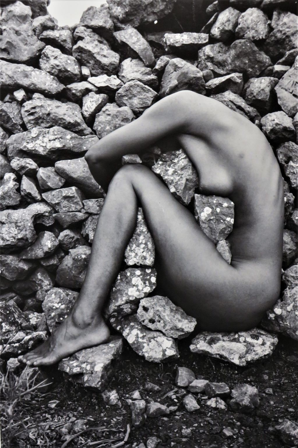 1023x1536, 280 Kb / ч/б, голая, камни