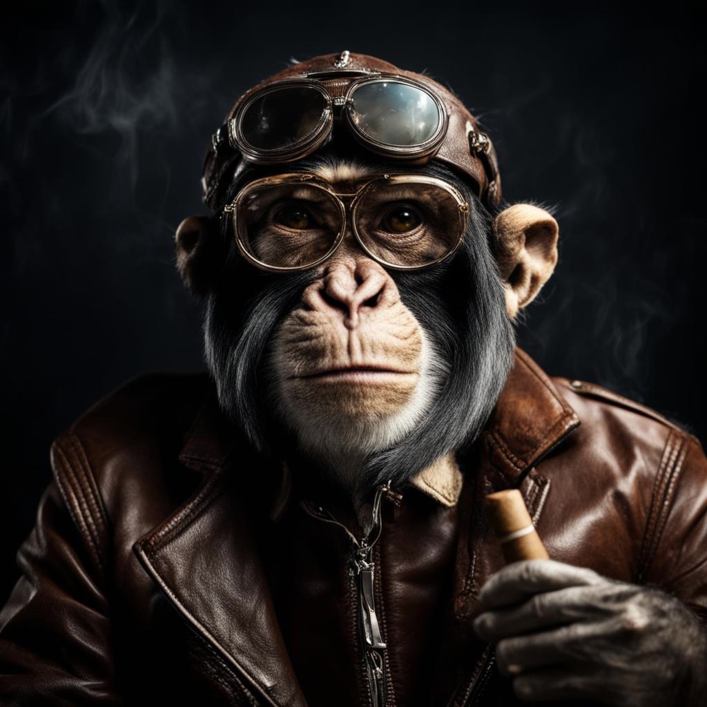 1024x1024, 200 Kb / шимпанзе, обезьяна, шлем, очки
