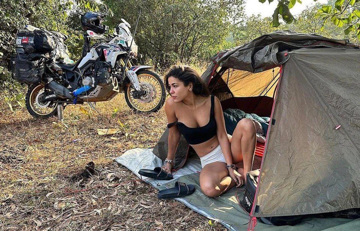 1200x771, 519 Kb / турист, мотоцикл, палатка