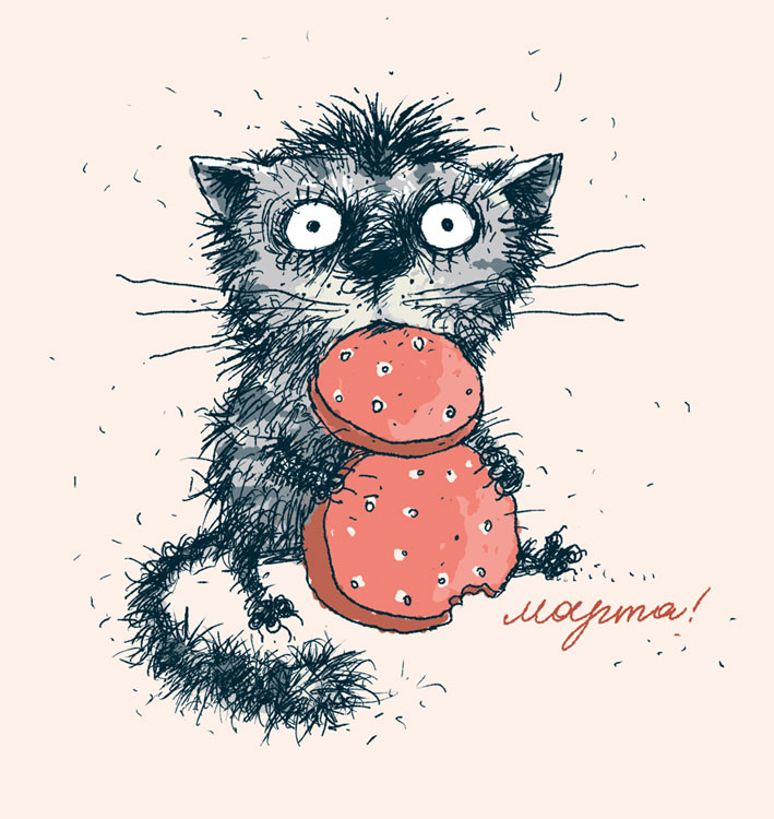 709x750, 105 Kb / 8 марта, кот, колбаса