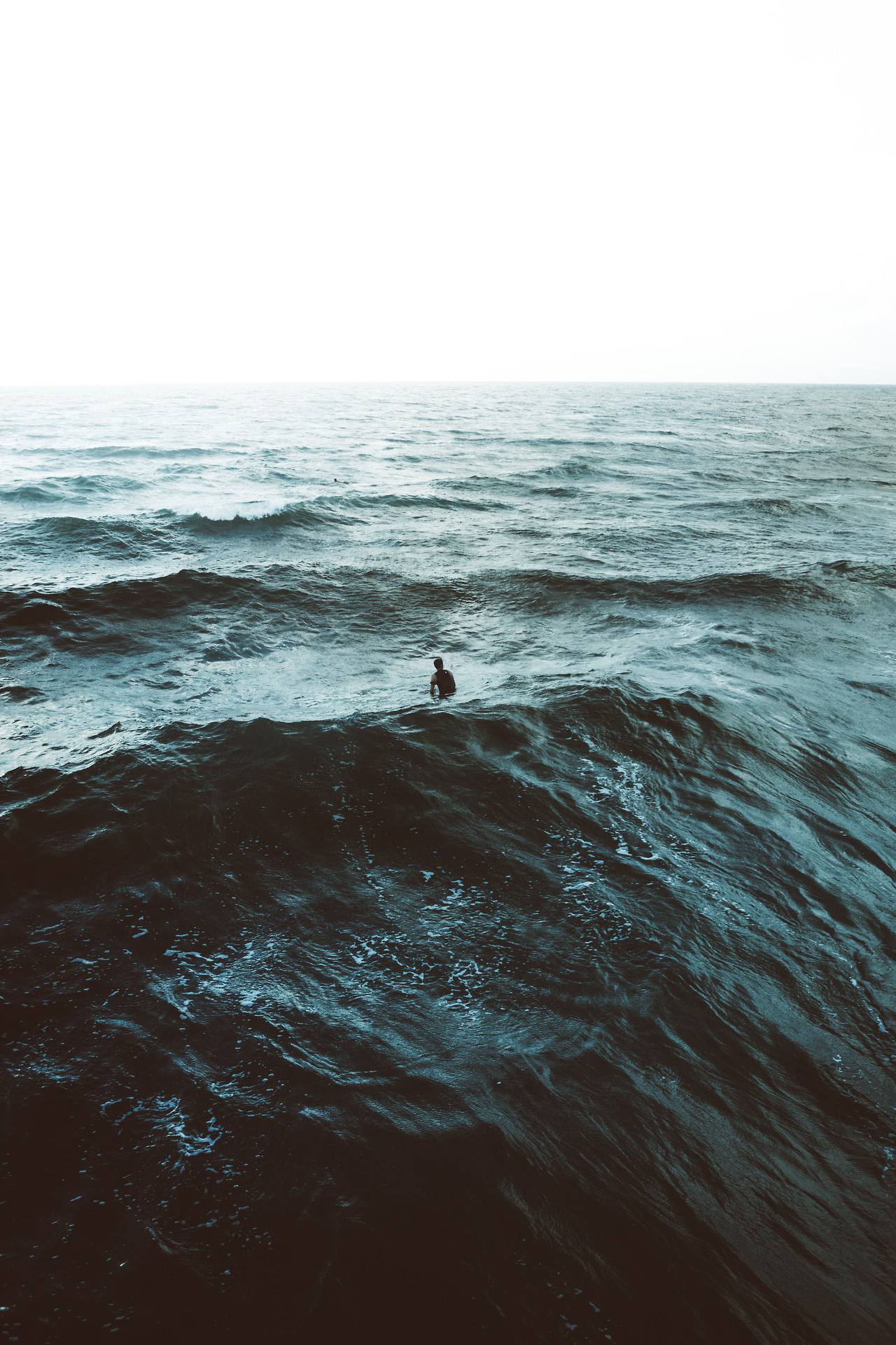 1280x1920, 291 Kb / Вода, море, волны, человек, один