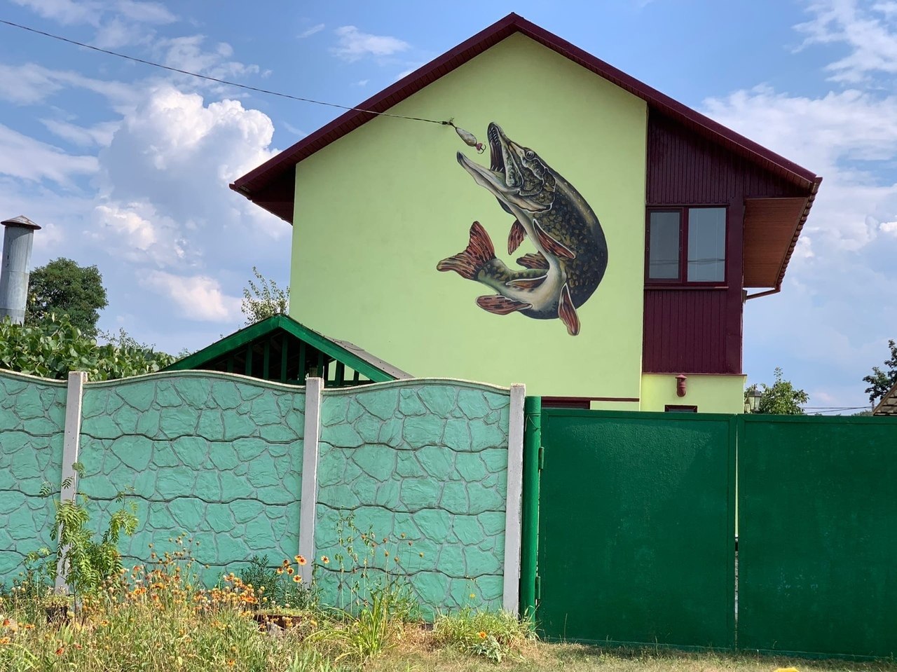 1280x959, 258 Kb / Дом, щука, блесна, провод