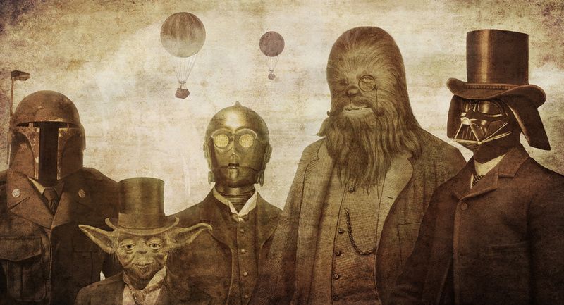 800x433, 67 Kb / звёздные воины, персонажи, портрет, сепия, ч/б