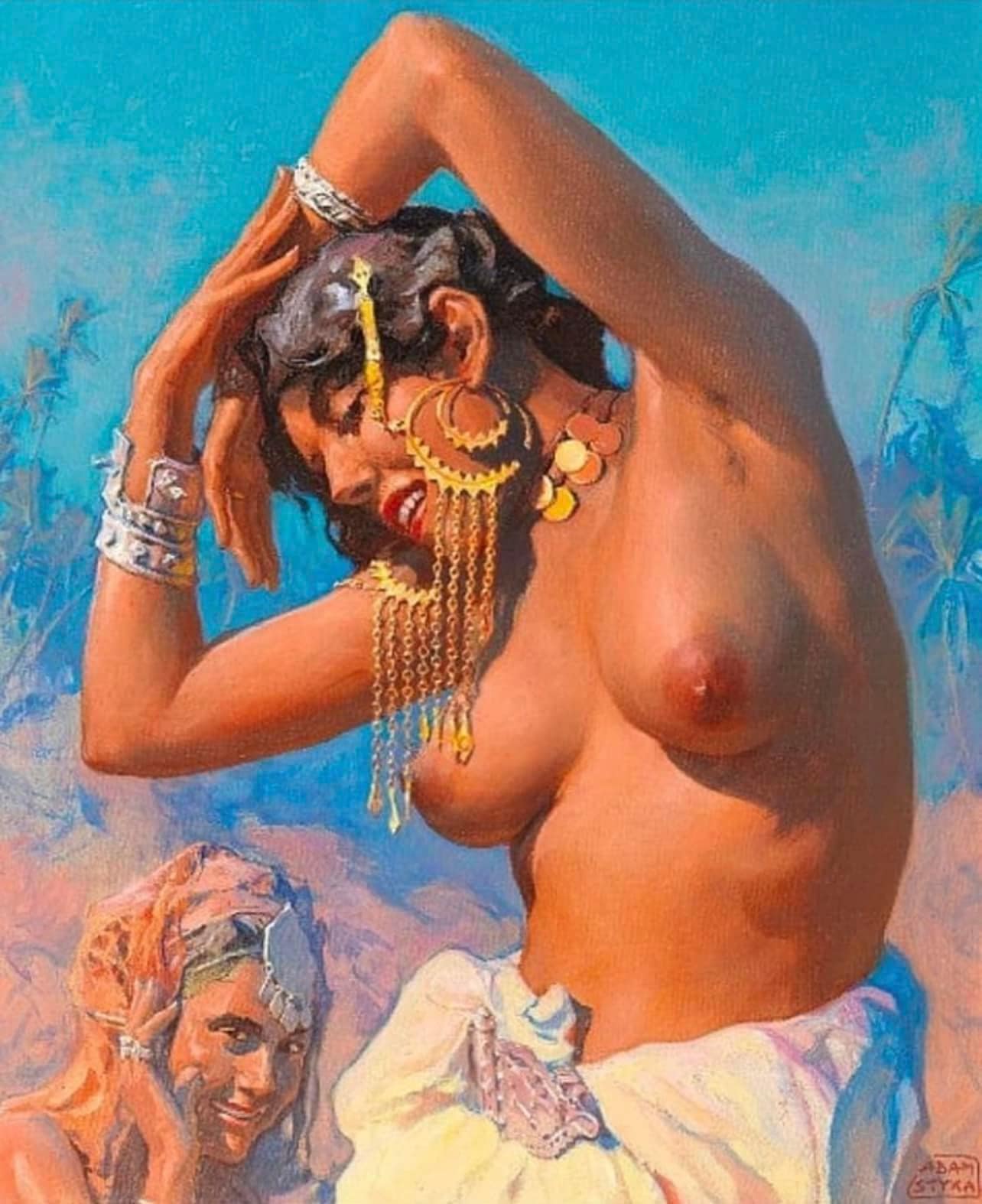 1284x1574, 159 Kb / браслеты, серьги, бусы, топлесс, Adam Styka