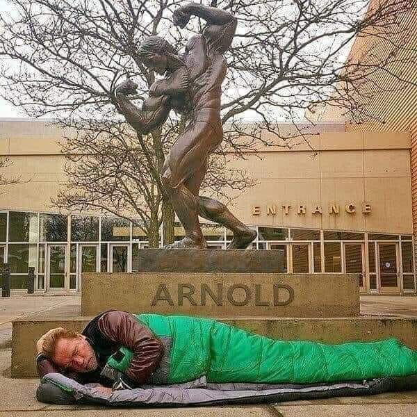 600x600, 99 Kb / Арнольд , Шварцнеггер, спальник, памятник, Колумбус, Columbus Convention Center