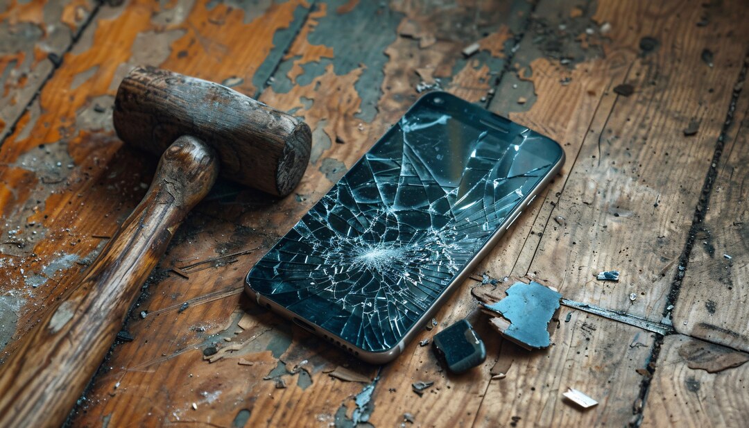 1080x617, 173 Kb / Телефон, молоток