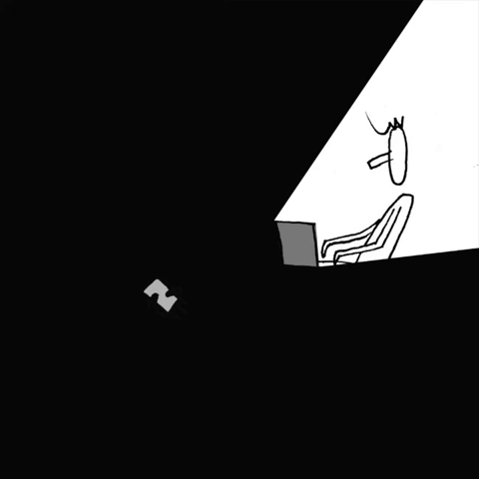 479x479, 306 Kb / gif, гиф, ч/б, ноутбук, фонарь, doggy style