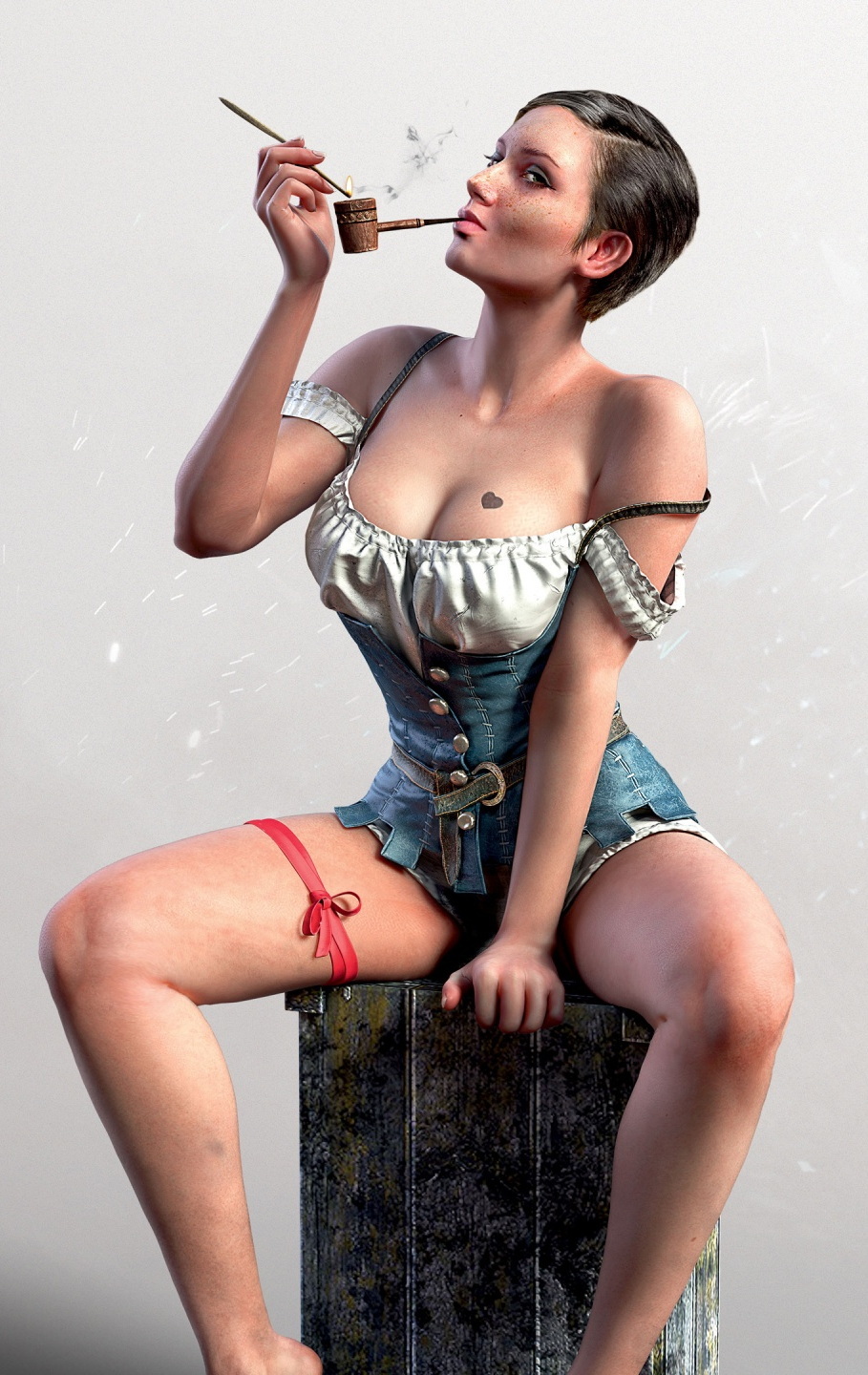 909x1440, 407 Kb / трубка, подвязка, курение, тату, сердечко