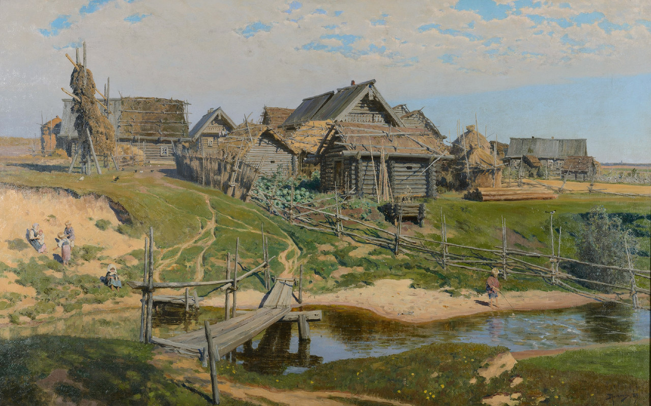 1280x798, 380 Kb / русская деревня, картина