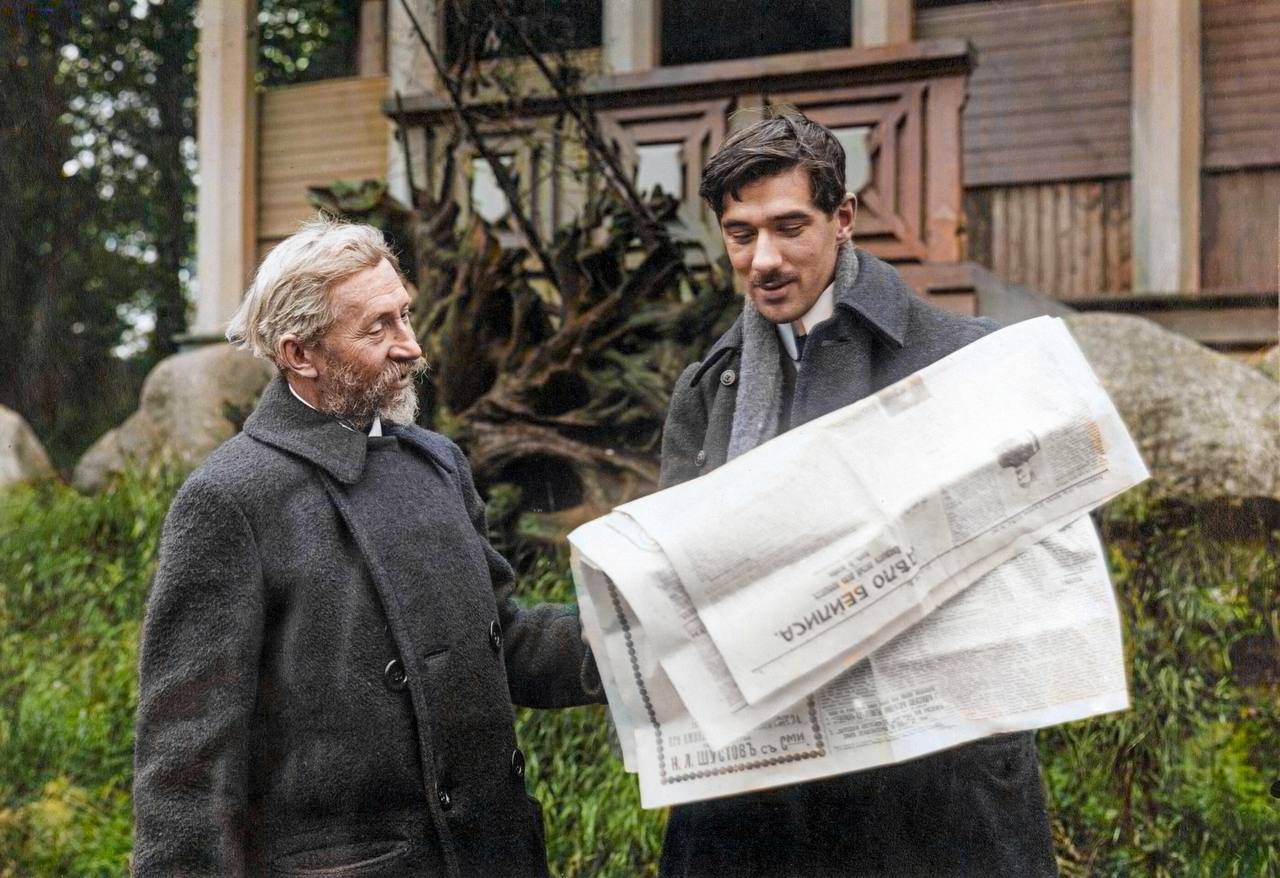 1280x878, 156 Kb / Репин, Чуковский, газета