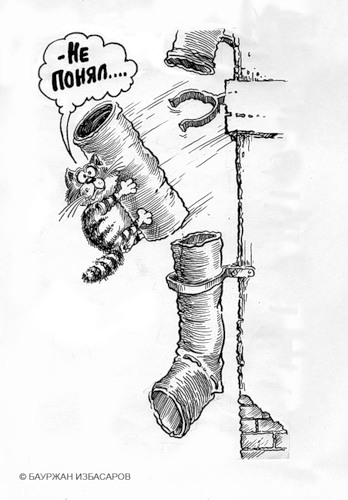 348x500, 41 Kb / карикатура, кот, труба