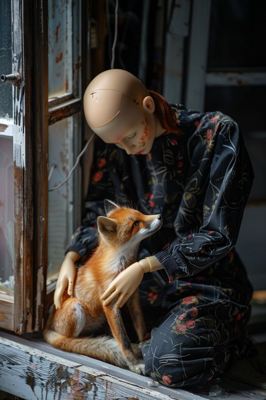 853x1280, 164 Kb / ai, лиса, маникен