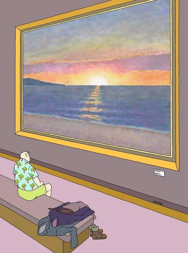 714x960, 73 Kb / Картина, рисунок, пиджак, солнце, закат, море, галерея, музей