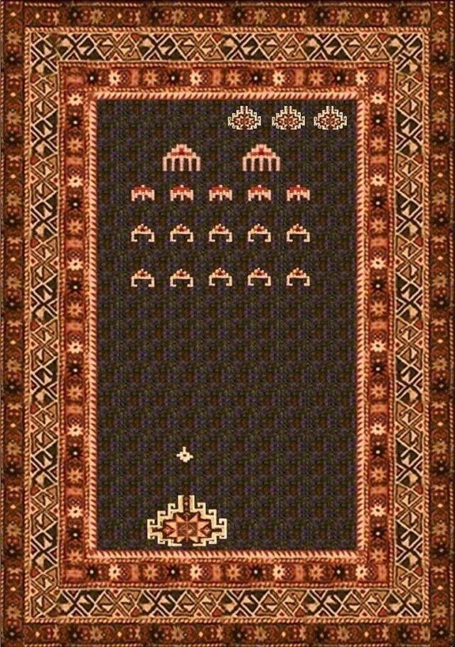640x909, 175 Kb / ковёр, Space Invaders, узор