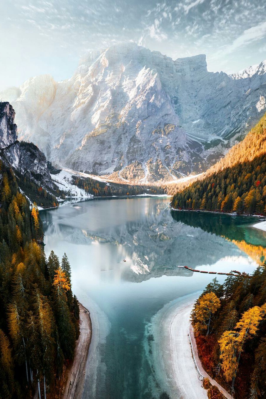 900x1350, 364 Kb / горы, скалы, лес, озеро, небо, облака