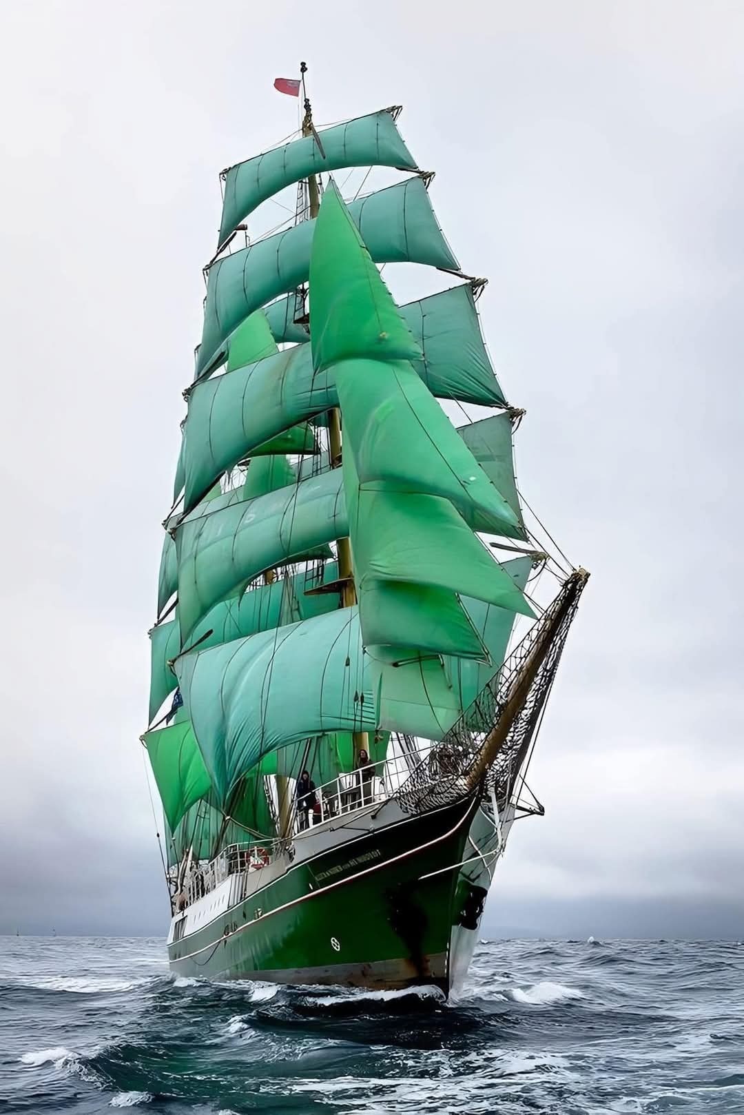 1080x1618, 196 Kb / Alexander von Humboldt, парусник, зеленый