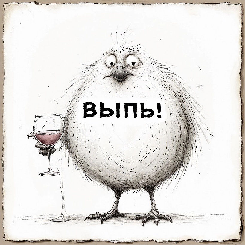 819x819, 224 Kb / Выпь, карикатура, бокал, вино