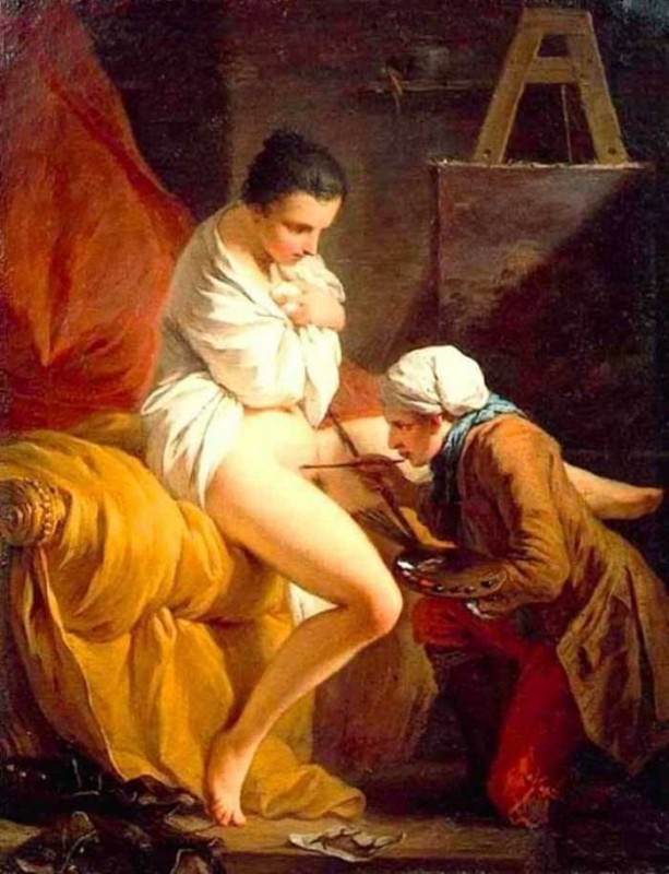 613x800, 110 Kb / Картина, масло, Пьер Сюблейра, Навьюченное седло, басня, Лафонтен