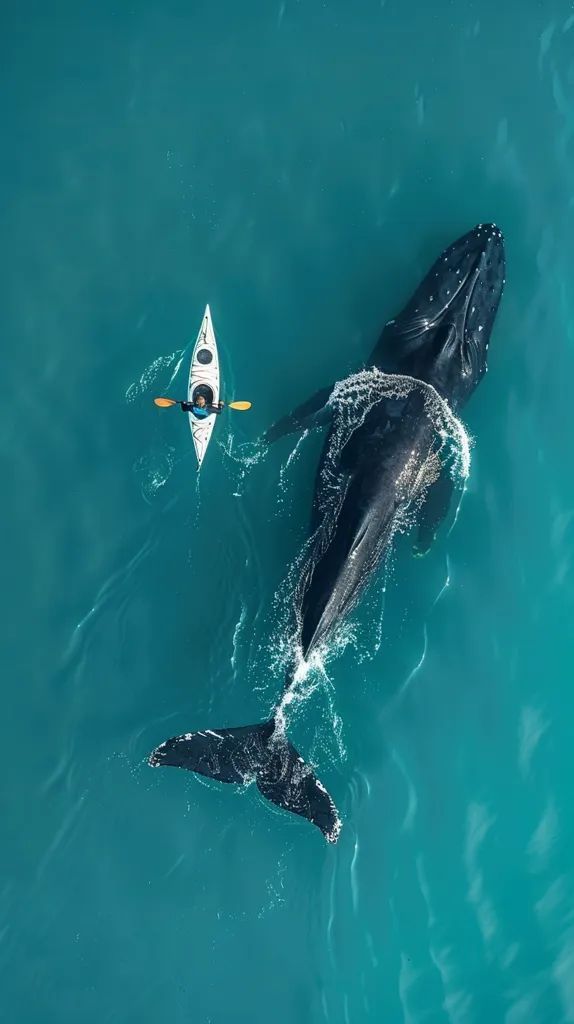 574x1024, 49 Kb / кит, лодка, каяк, сверху