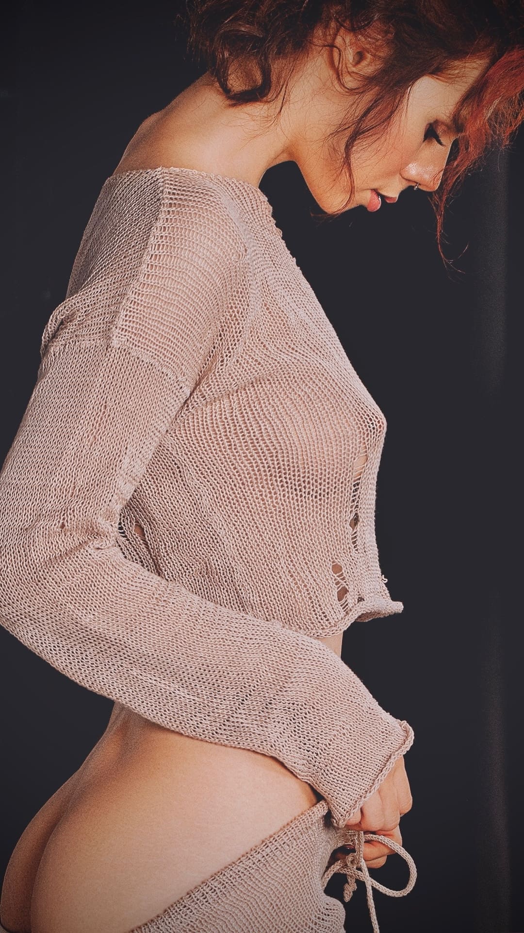 1080x1920, 298 Kb / кофта, вязаное, рыжая