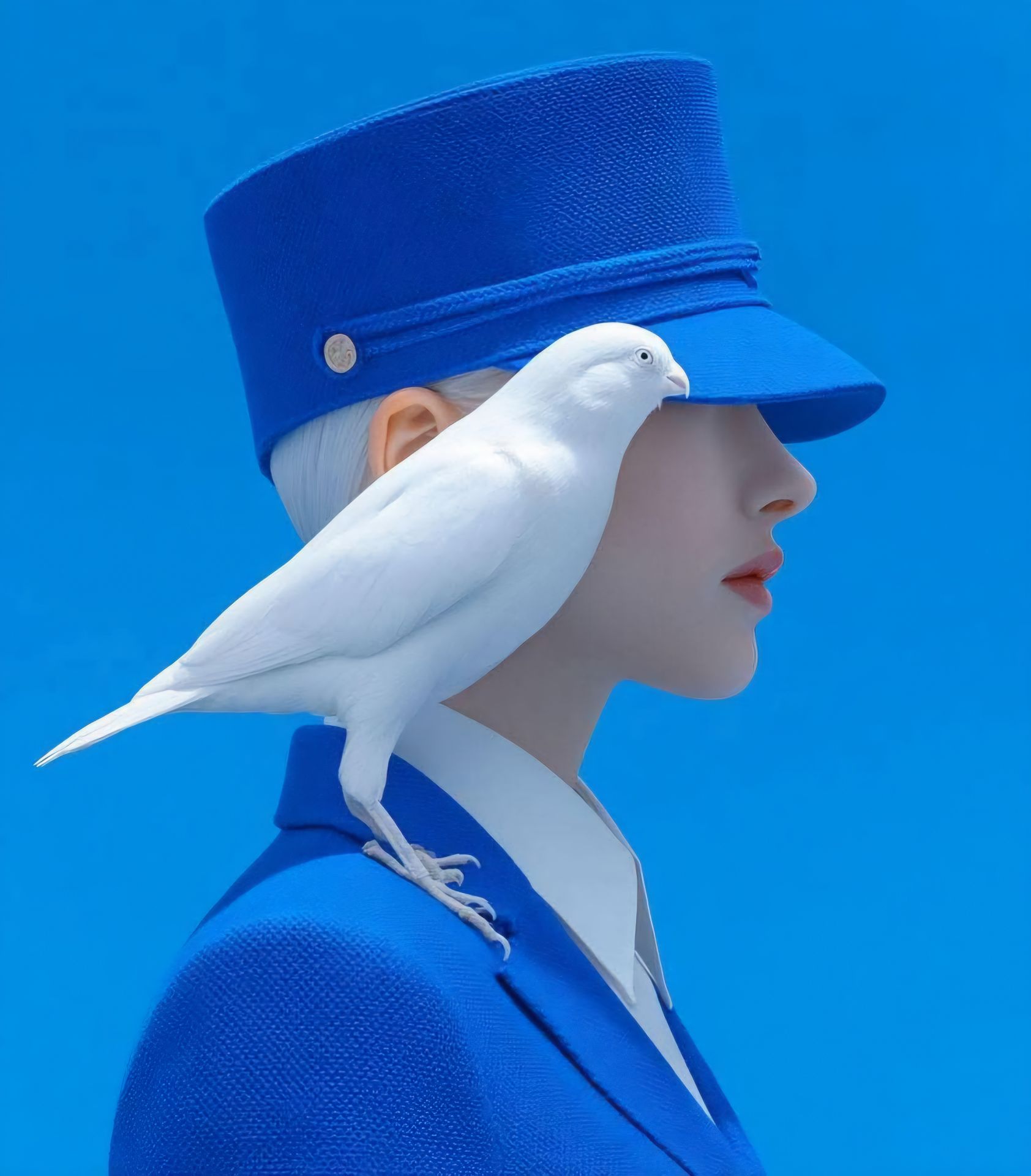 1684x1920, 184 Kb / Птица, голубой