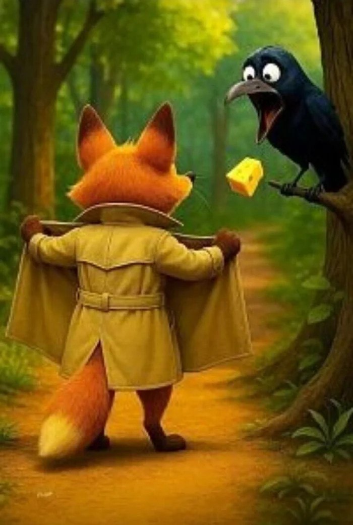 700x1041, 90 Kb / Лиса, ворона, сыр, басня