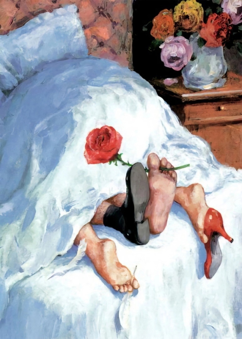 772x1080, 252 Kb / Одеяло, роза, ботинок, пара