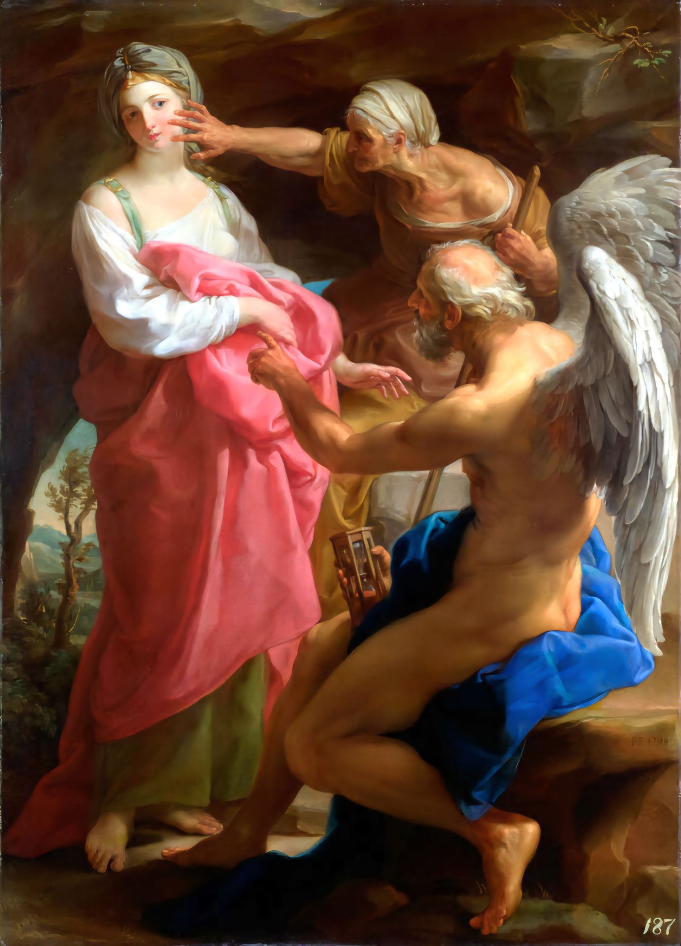 1382x1920, 215 Kb / Помпео Батони, картина, время, старость, красота