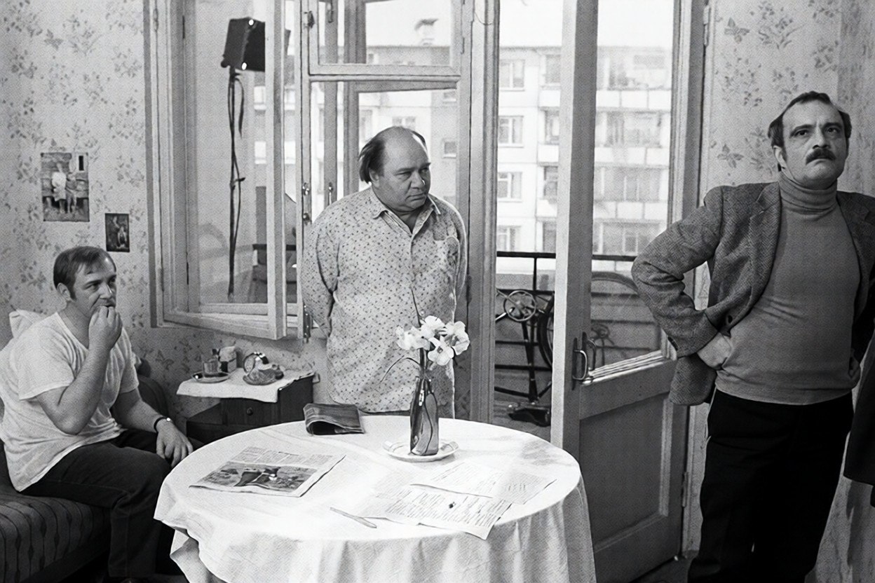 1248x832, 219 Kb / Куравлев, Леонов, Данелия, Афоня, СССР, ч/б