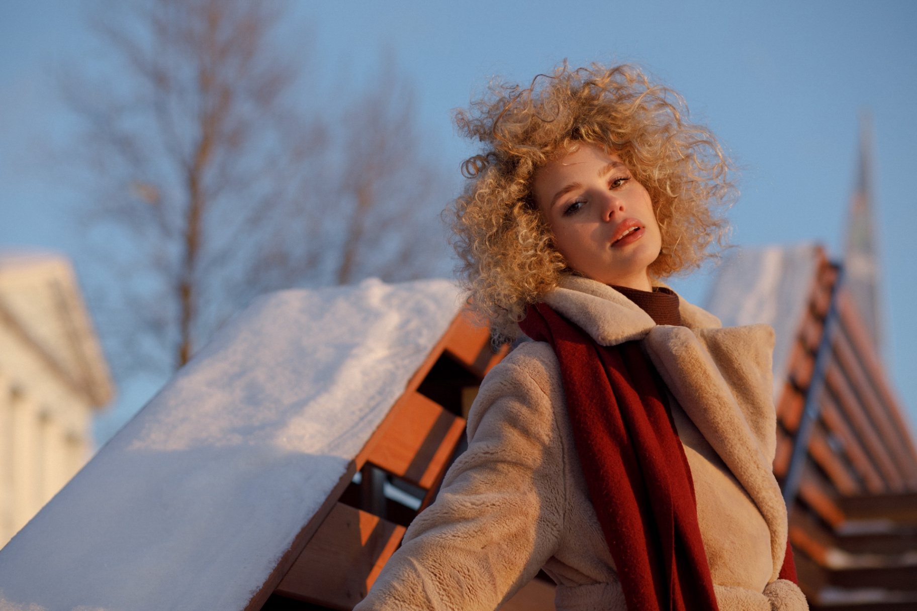 1824x1216, 626 Kb / одуванчик, шуба, шарф, снег, зима