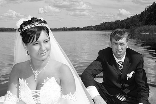 500x333, 31 Kb / ч/б, свадьба, невеста, лодка
